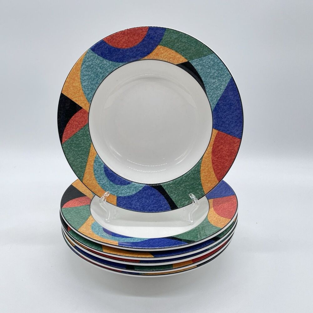 Set of 6 Victoria & Beale Accents 9019 Casual Wide Rim Soup Bowls 8.5”